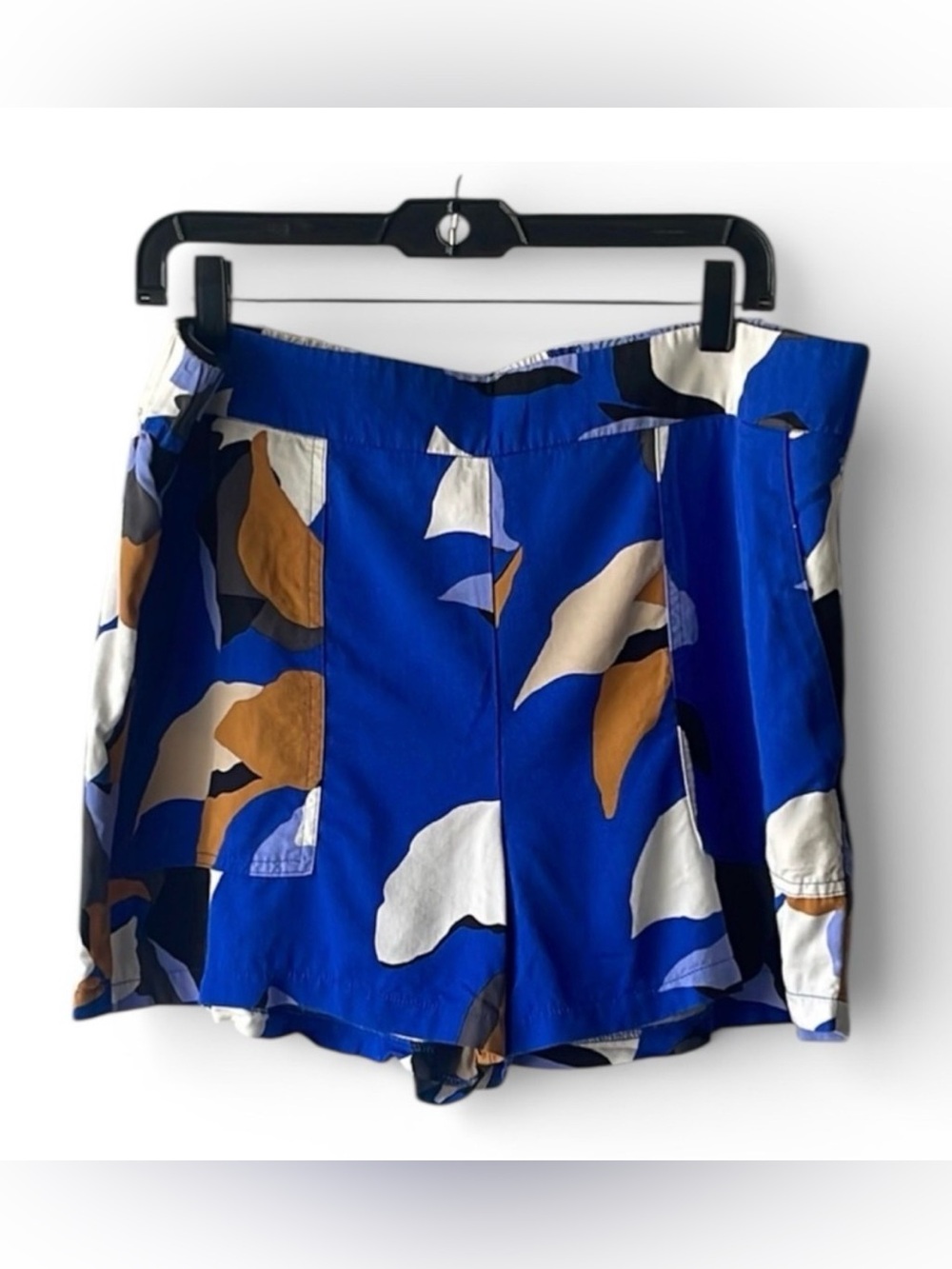 Blue and White Patterned Women Shorts